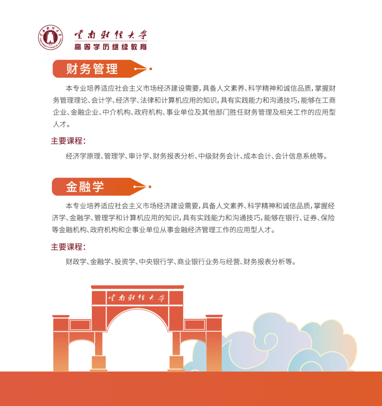 云南财经大学高等学历继续教育招生简章